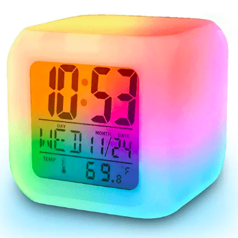 smart digital clock with 7 colors led