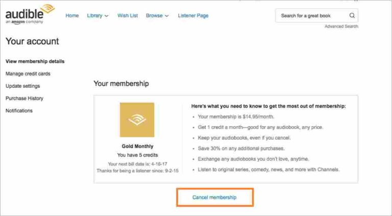 amazon audible subscription