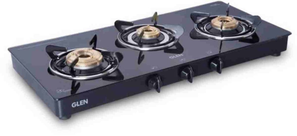 Glen 1038 SQ 3 Burner Glass Black Cooktop