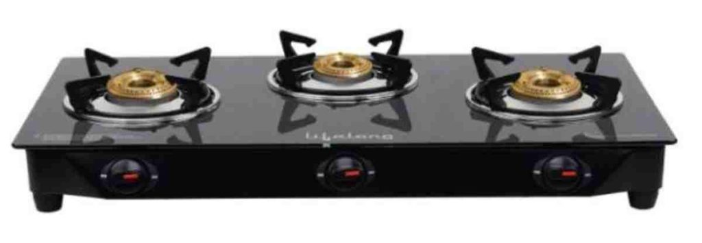 Lifelong Glass Top 3 Burner Gas Stove