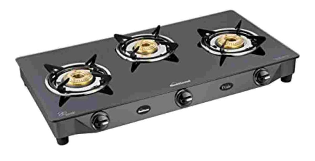 Sunflame Pride Glass Top 3 Burner Gas Stove