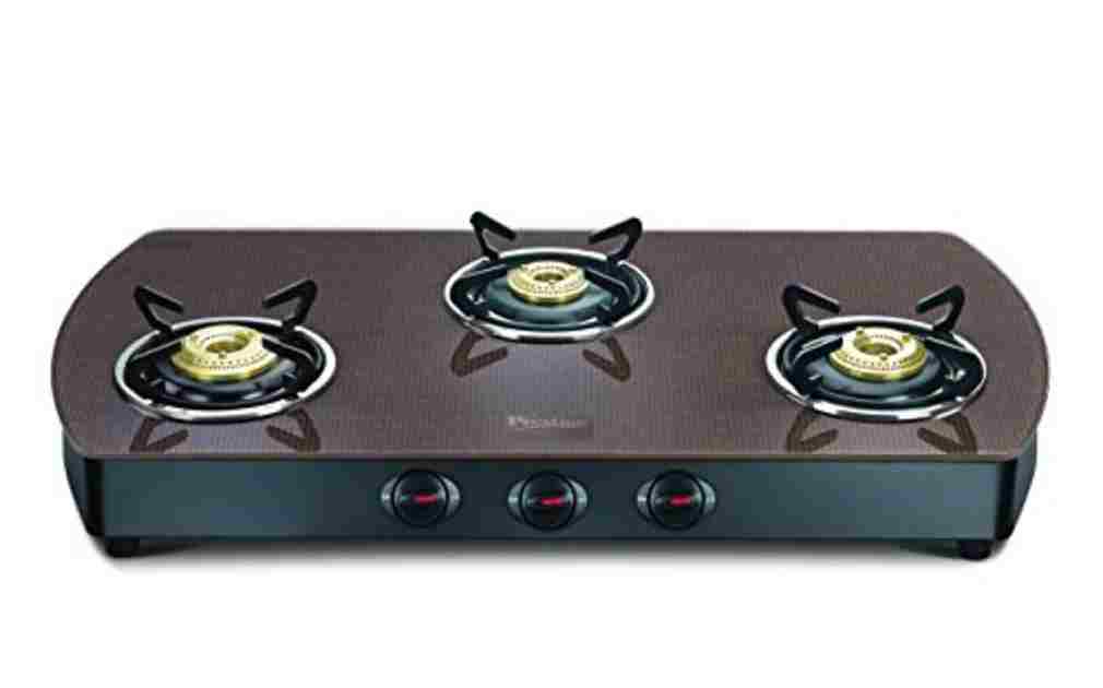 Prestige Premia Schott Glass 3 Burner Gas Stove