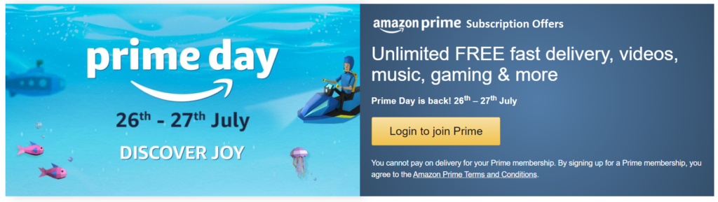 amazon prime subscription offers