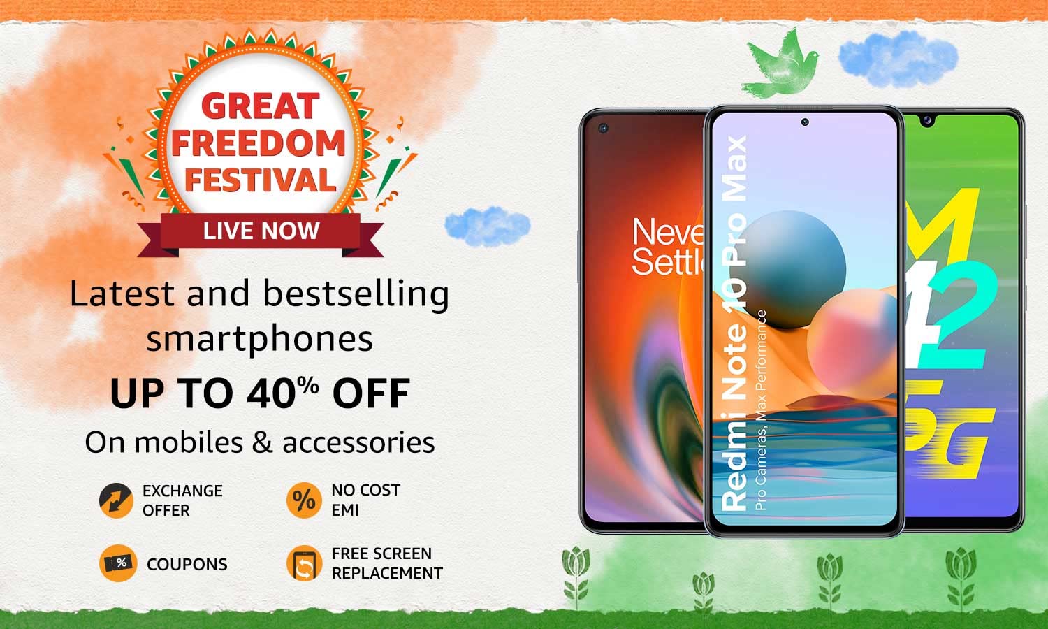 amazon great freedom festival offers on mobiles