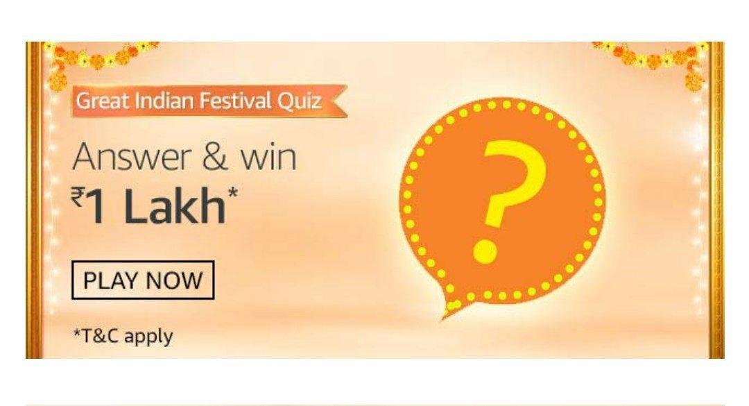 Amazon Great Indian Festival Sale 2021 Quiz Answers (app only) 