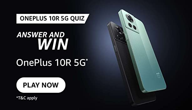 Amazon OnePlus 10R 5G Quiz Answers : Check out all Amazon OnePlus 10R 5G Quiz Answers today to paly and win OnePlus 10R 5G smartphone.