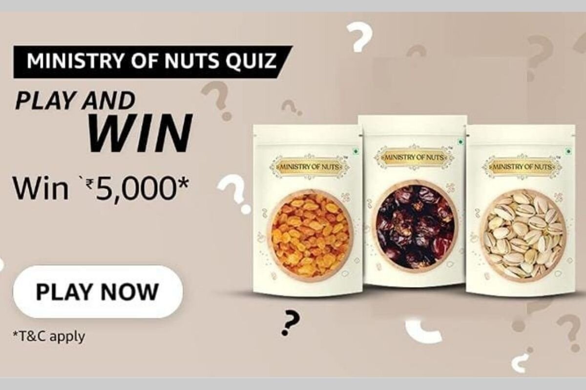 Amazon Ministry of Nuts Quiz Answers Today : win Rs. 5000 