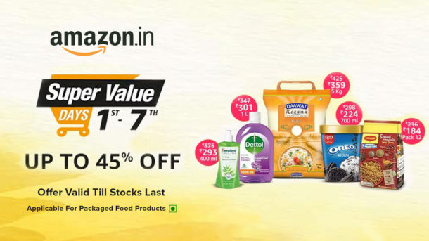 Amazon Super Value Days Sale : UPTO 50% OFF on Groceries