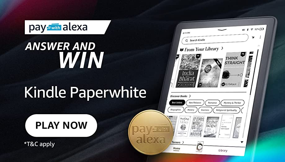 Amazon Pay with Alexa Quiz Answers Today : Win Kindle Paperwhite
