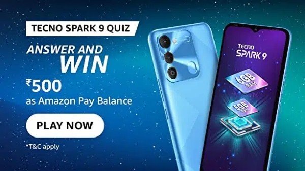 Amazon Tecno Spark 9 Quiz Answers