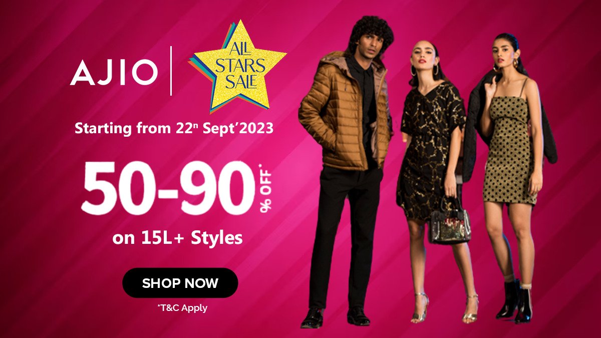 Ajio All Stars Sale Offers 2023: Upto 90% Discount