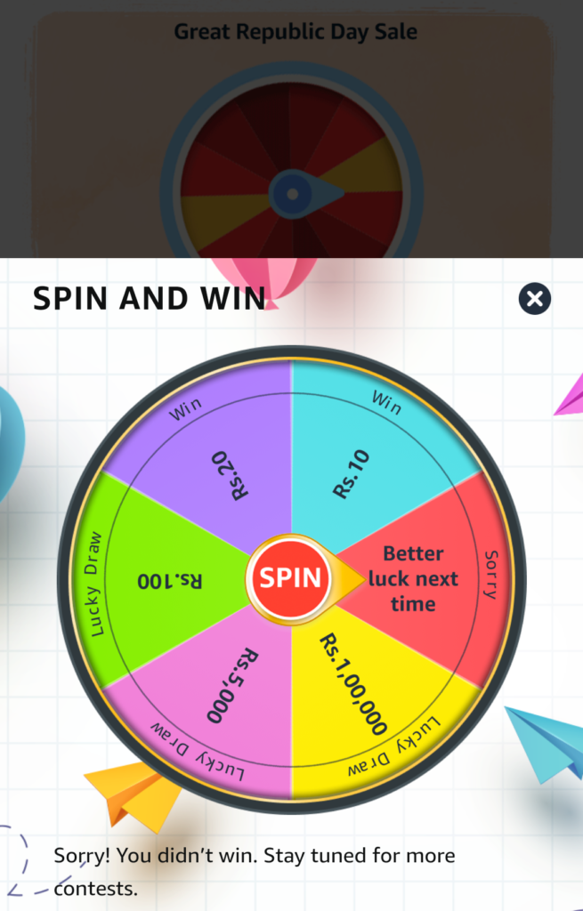 spin & win in amazon republic day quiz 2024