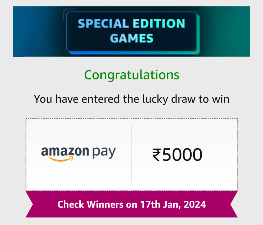 win ₹5000 in amazon republic day quiz 2024