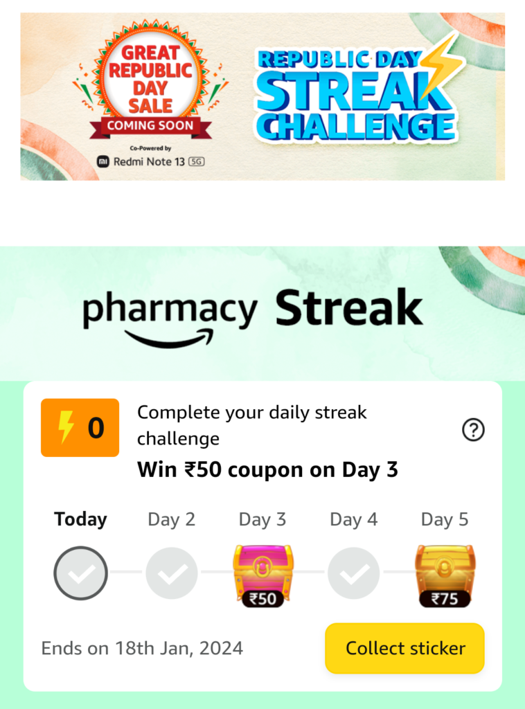 amazon republic day streak challenge 2024