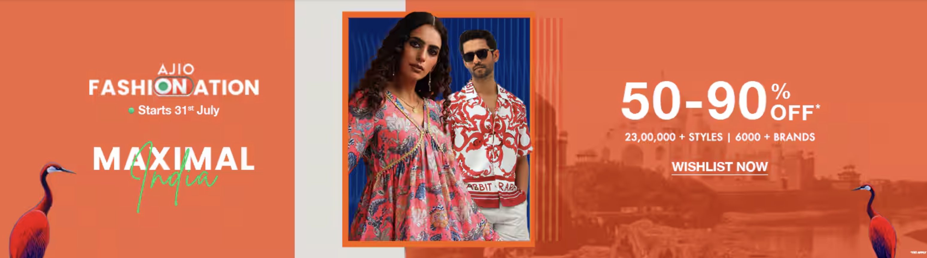AJIO Fashionation Sale 2025! Upto 90% OFF + Upto 13% Cashback