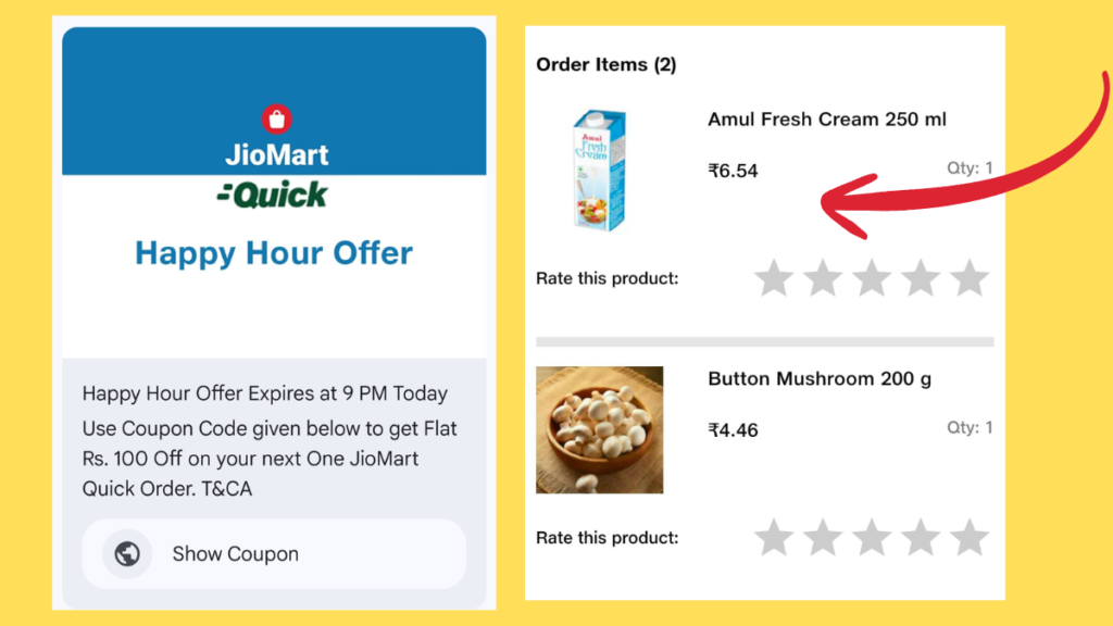 What is the JioMart Happy Hour Offer? JioMart 100 Coupon Loot Proof