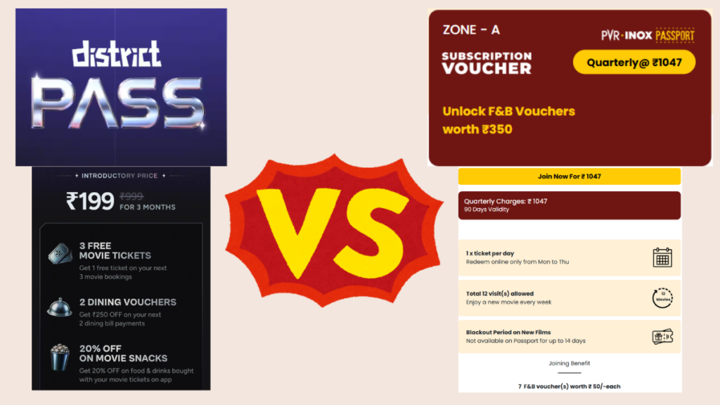 District Movie Pass vs PVR Movie Pass: Which one to Buy?