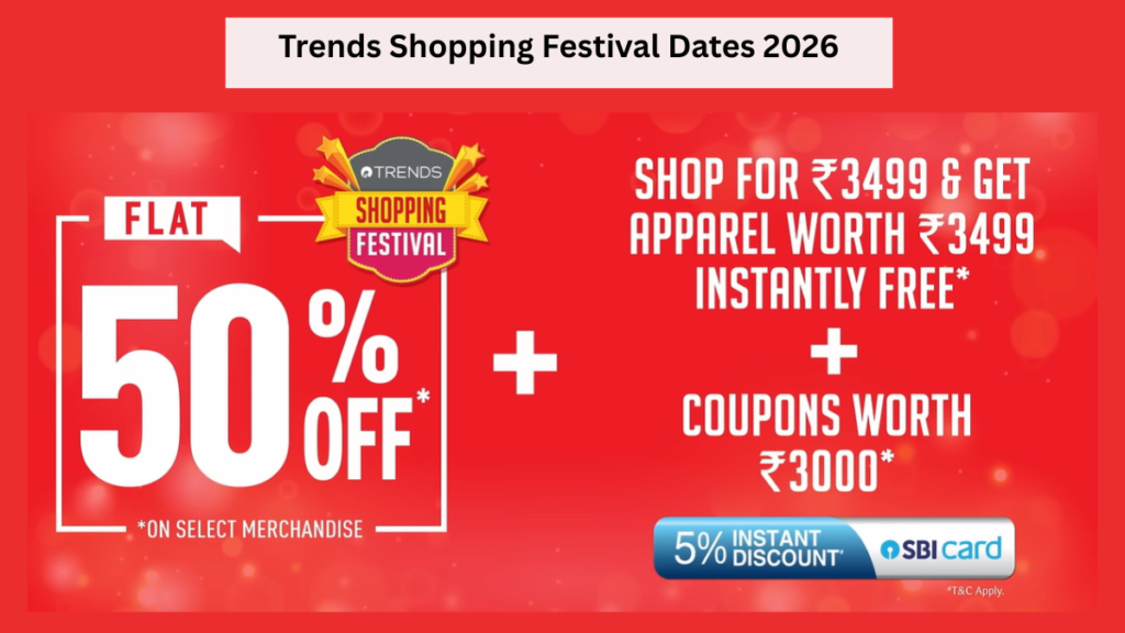 Trends ₹3499 Offer Last Date: Trends Shopping Festival Dates 2026