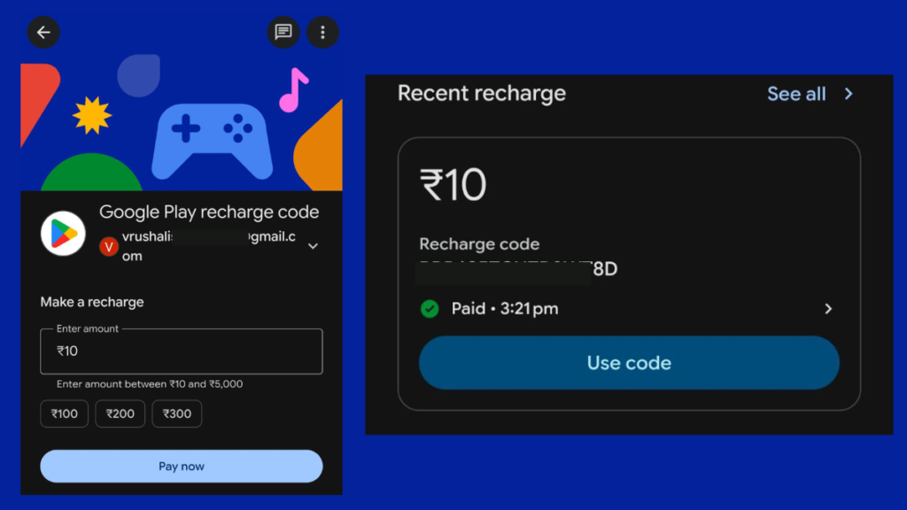 Upon clicking “Use code” you will be redirected to the Google Play Store (from the same email you were signed in while buying the redemption code in GPay)
